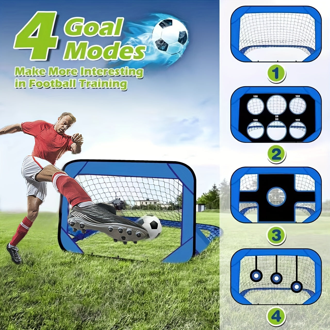 4-in-1 Portable Soccer Goal, Detachable & Multipurpose TJR6B9D