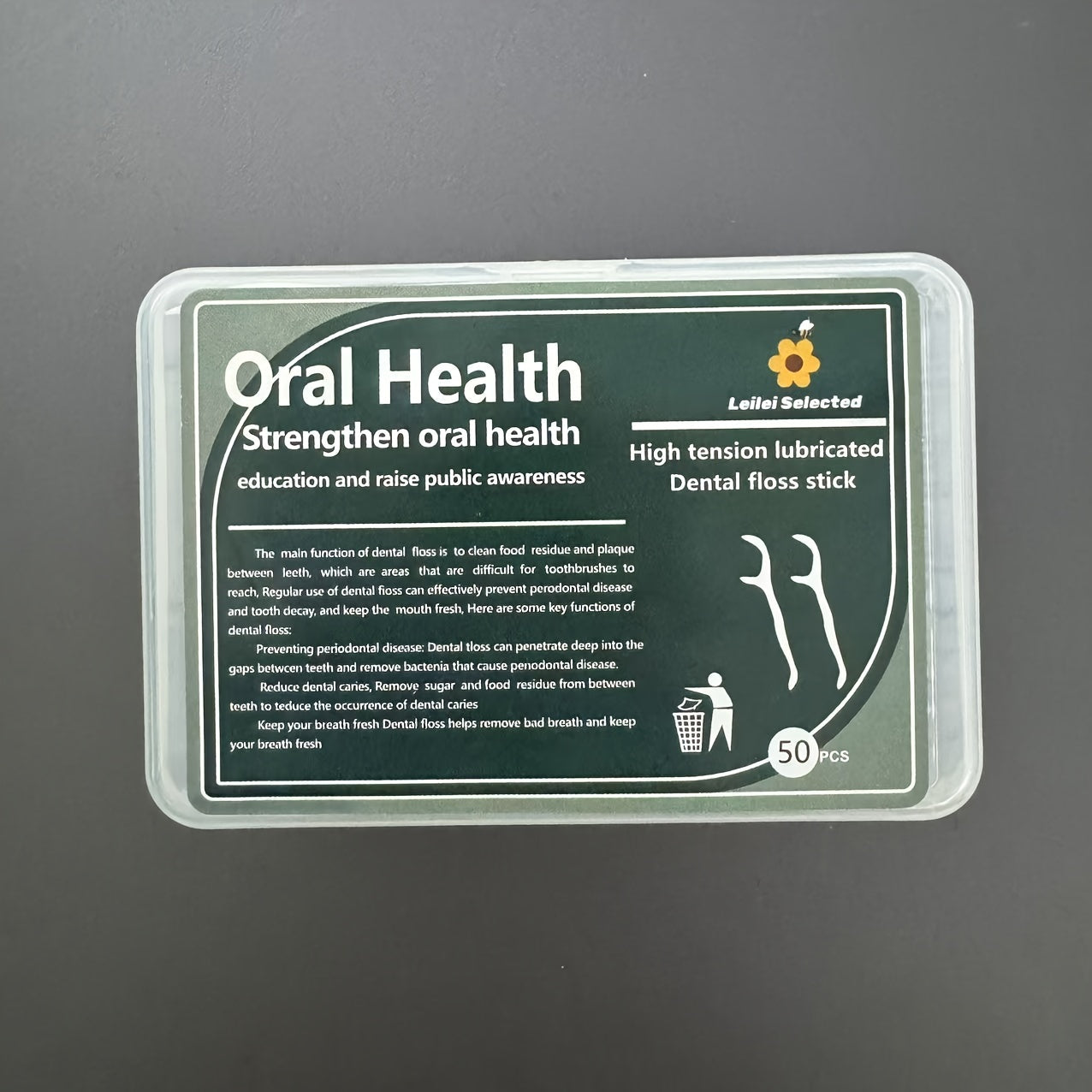 50-Pack Polyester Dental Floss Sticks - U6TV
