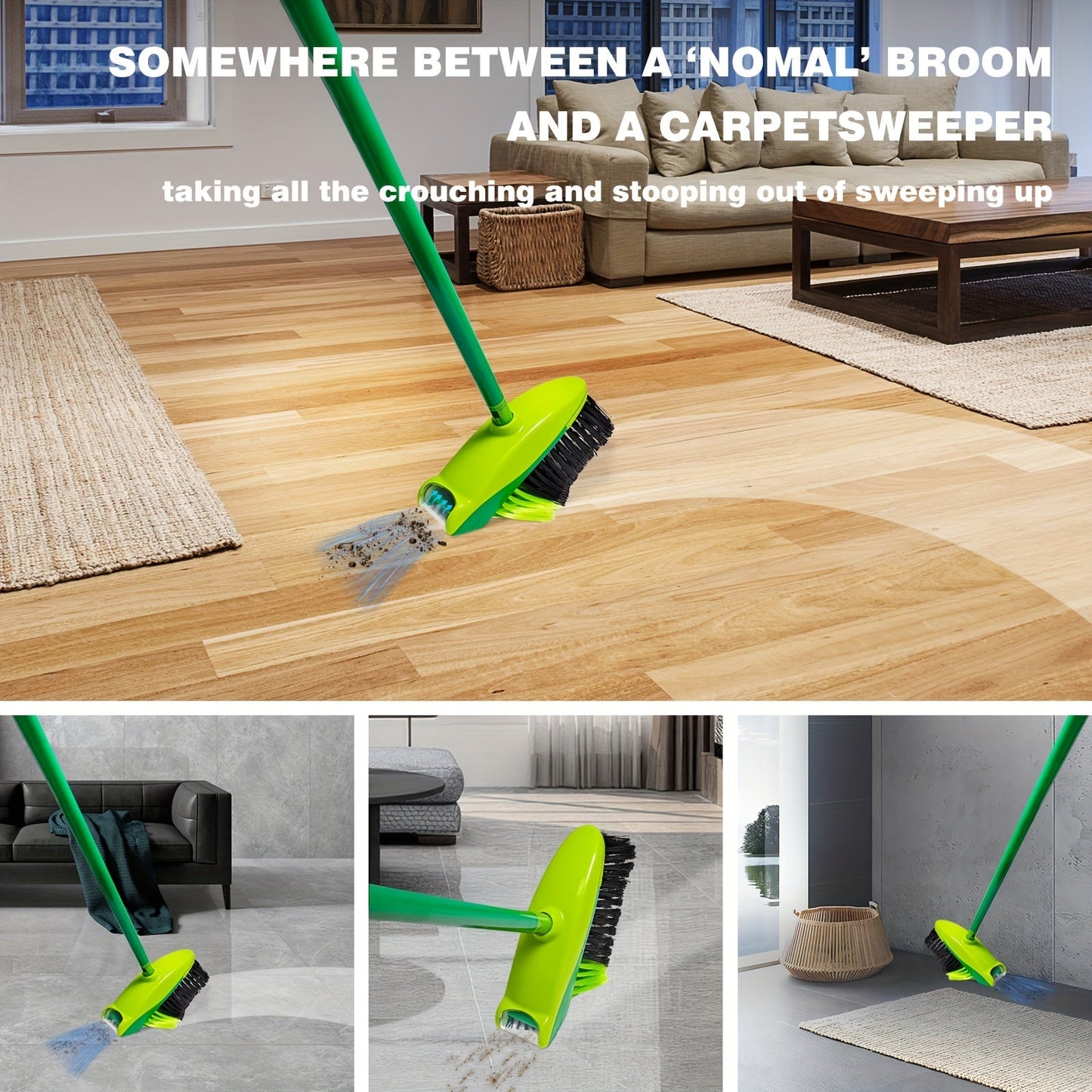 2-in-1 Smart Broom, Battery Powered Rotating Brush TJR8M3F