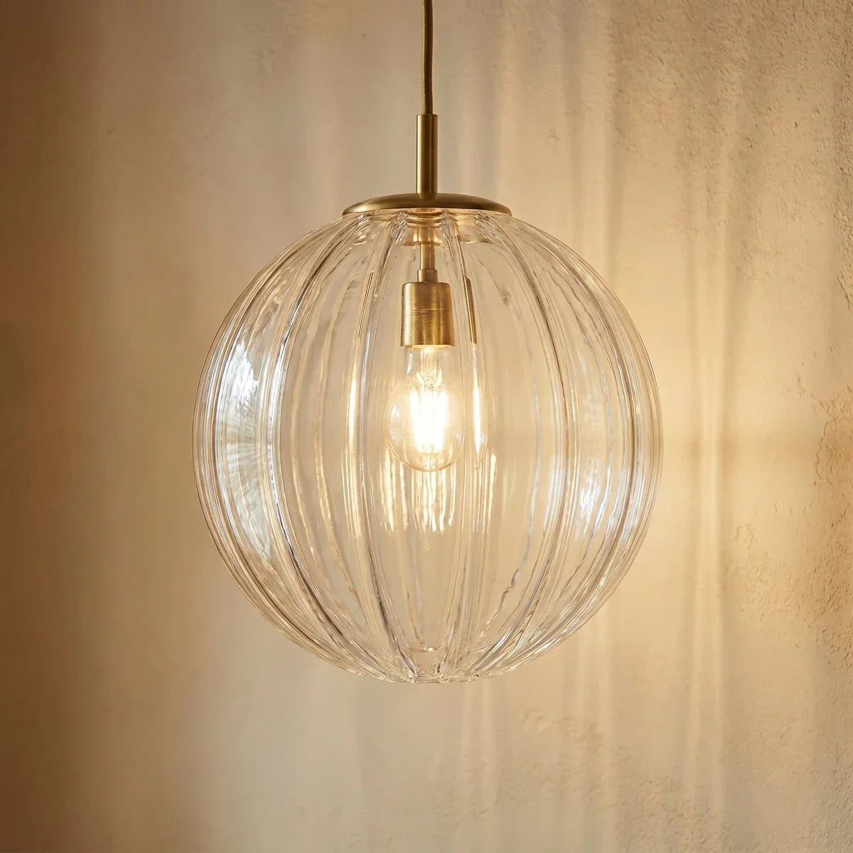 Modern Iron And Glass Pendant Light With Dome Shade