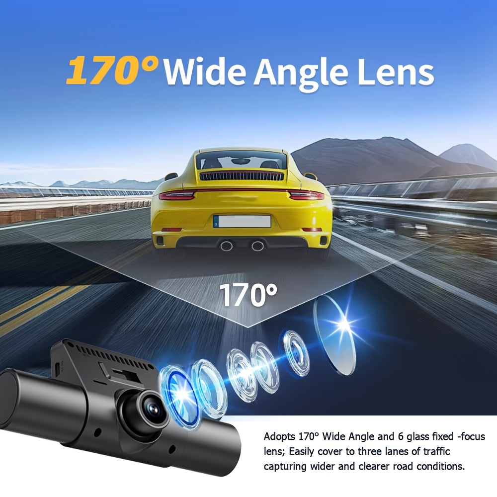 4 Channel 1080P HD Dash Cam, Night Vision, LED Display TJR9G2X