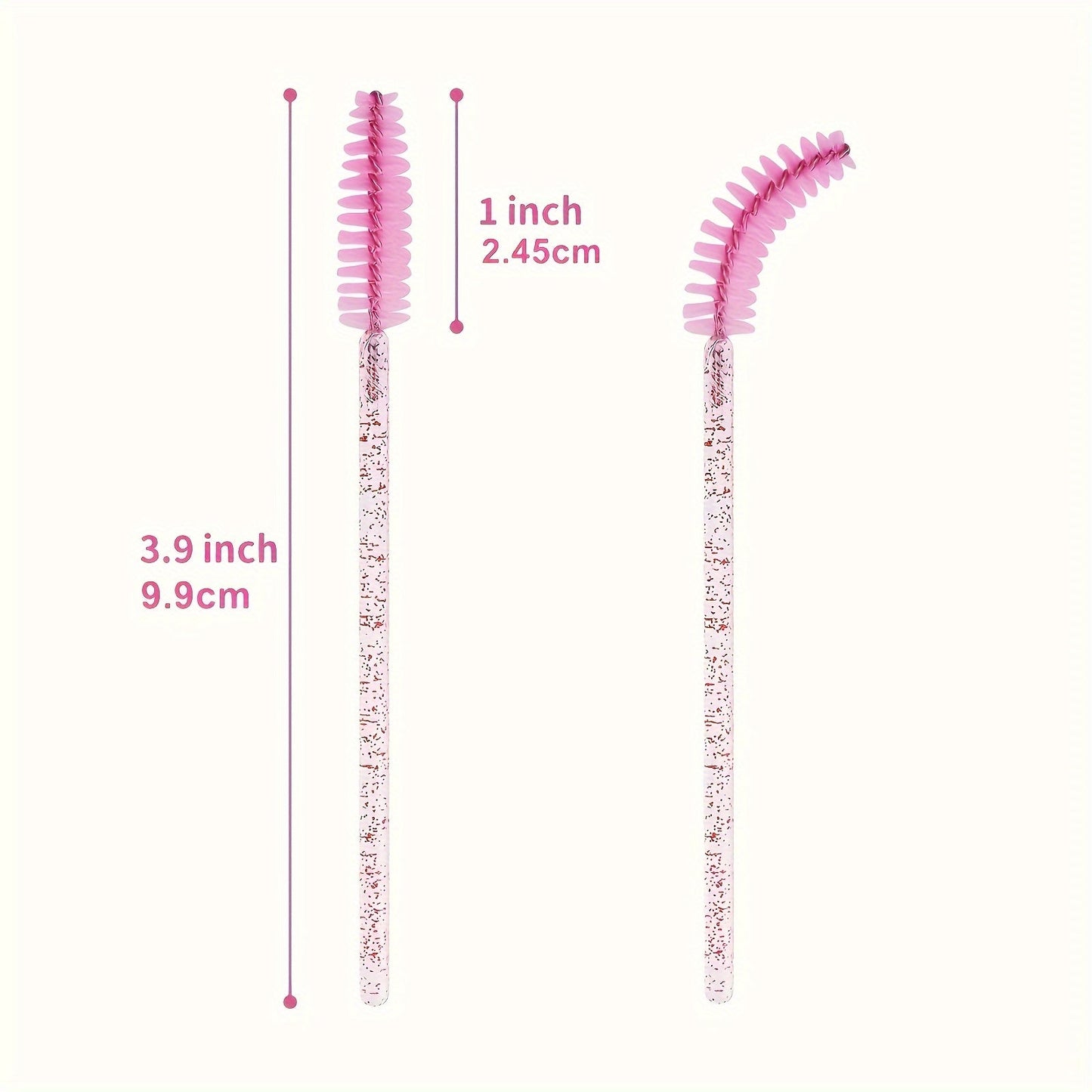 100pcs Crystal Eyelash and Eyebrow Brush Set with Storage Box - N2JD