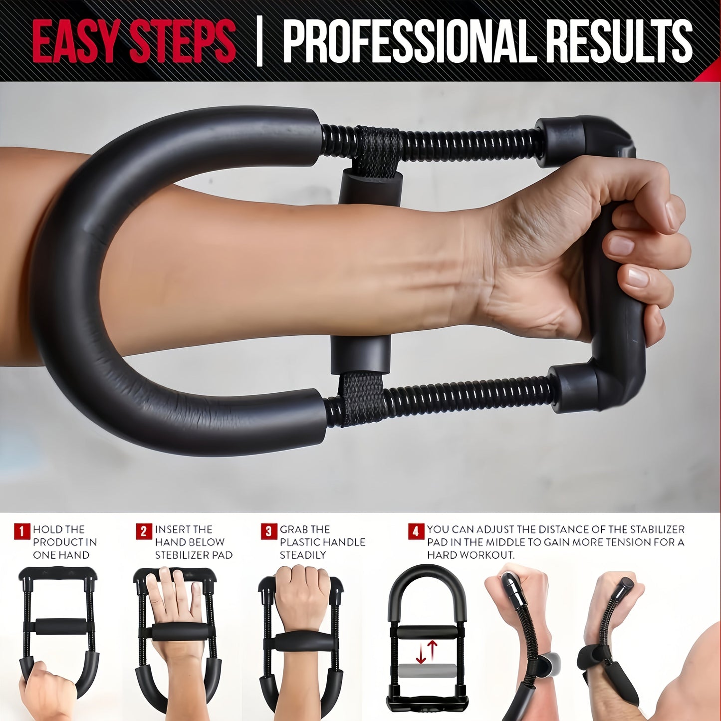 Adjustable Forearm Strength Trainer, Wrist & Grip Workout – TJR7H5C