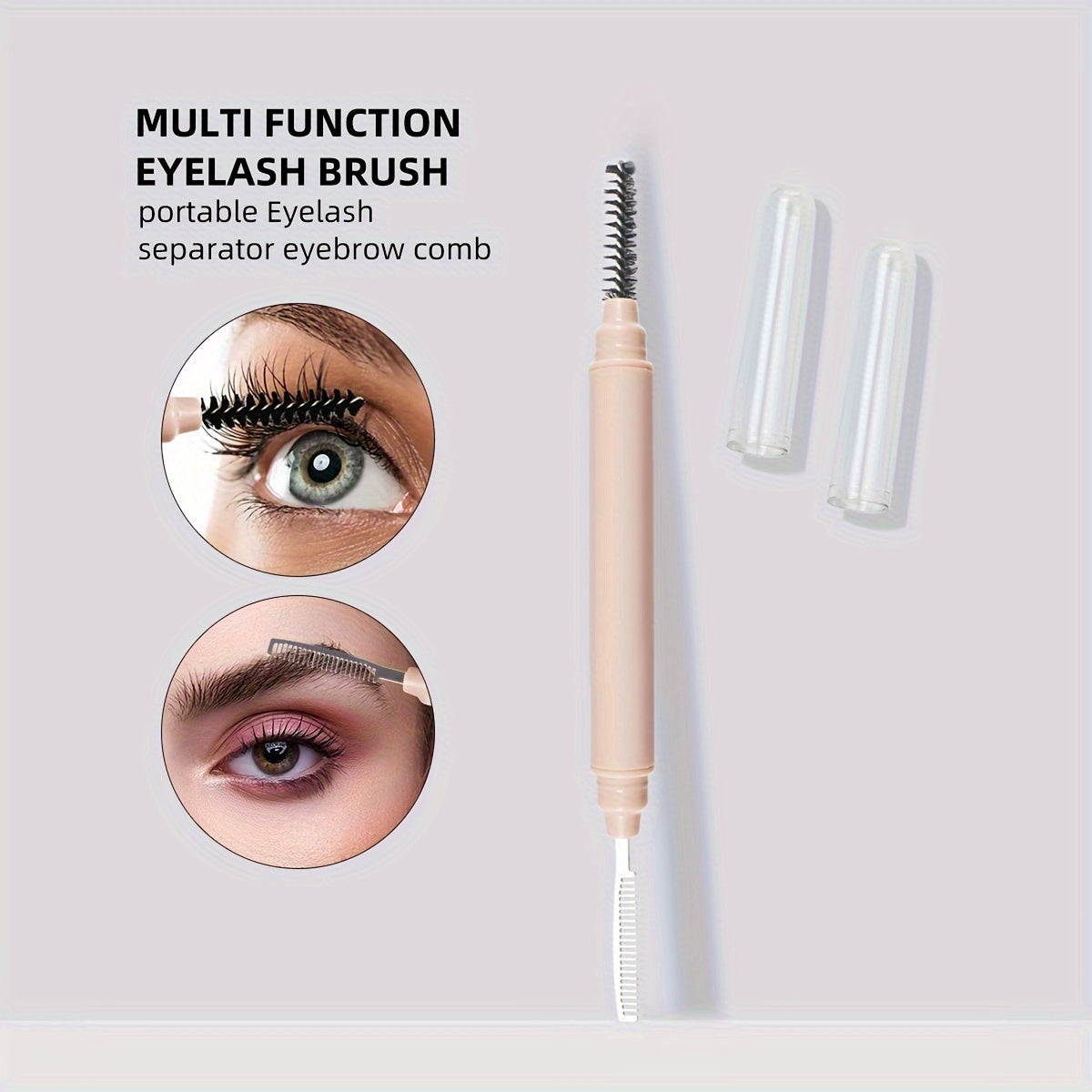 2-in-1 Dual-Ended Eyelash And Eyebrow Brush With Caps - SIJ3