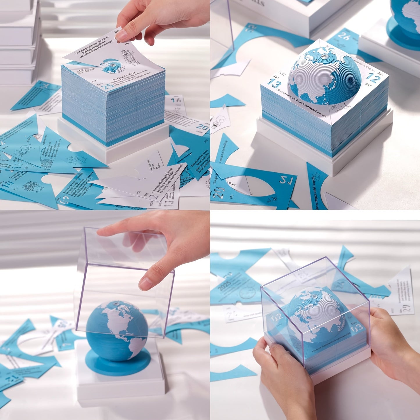 2025 PaperWhale 3D Earth Desk Calendar for Office & Gifts TJR8K2F