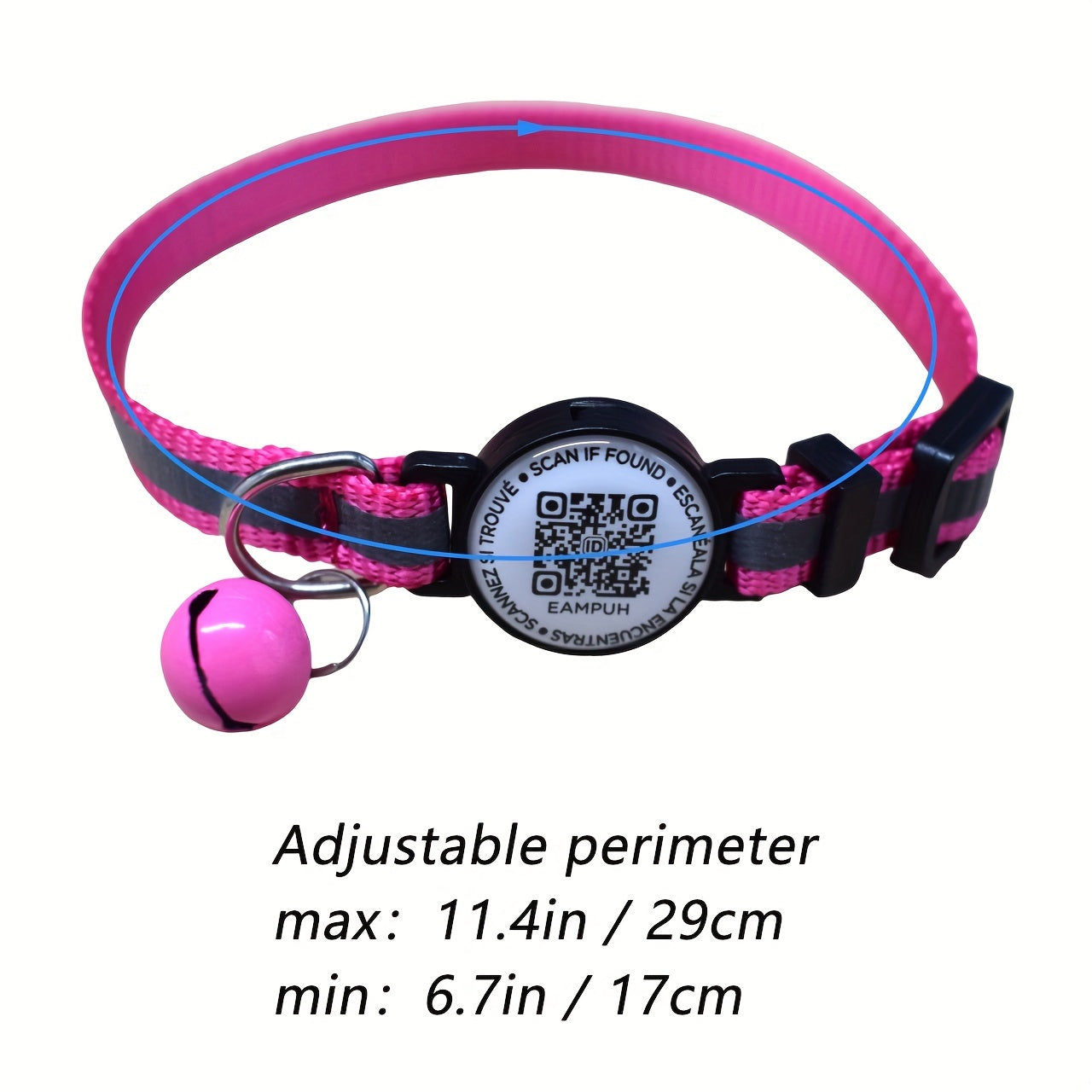 Reflective QR Code Pet Collar, Anti-Lost Feature for Pets TJR1P7B