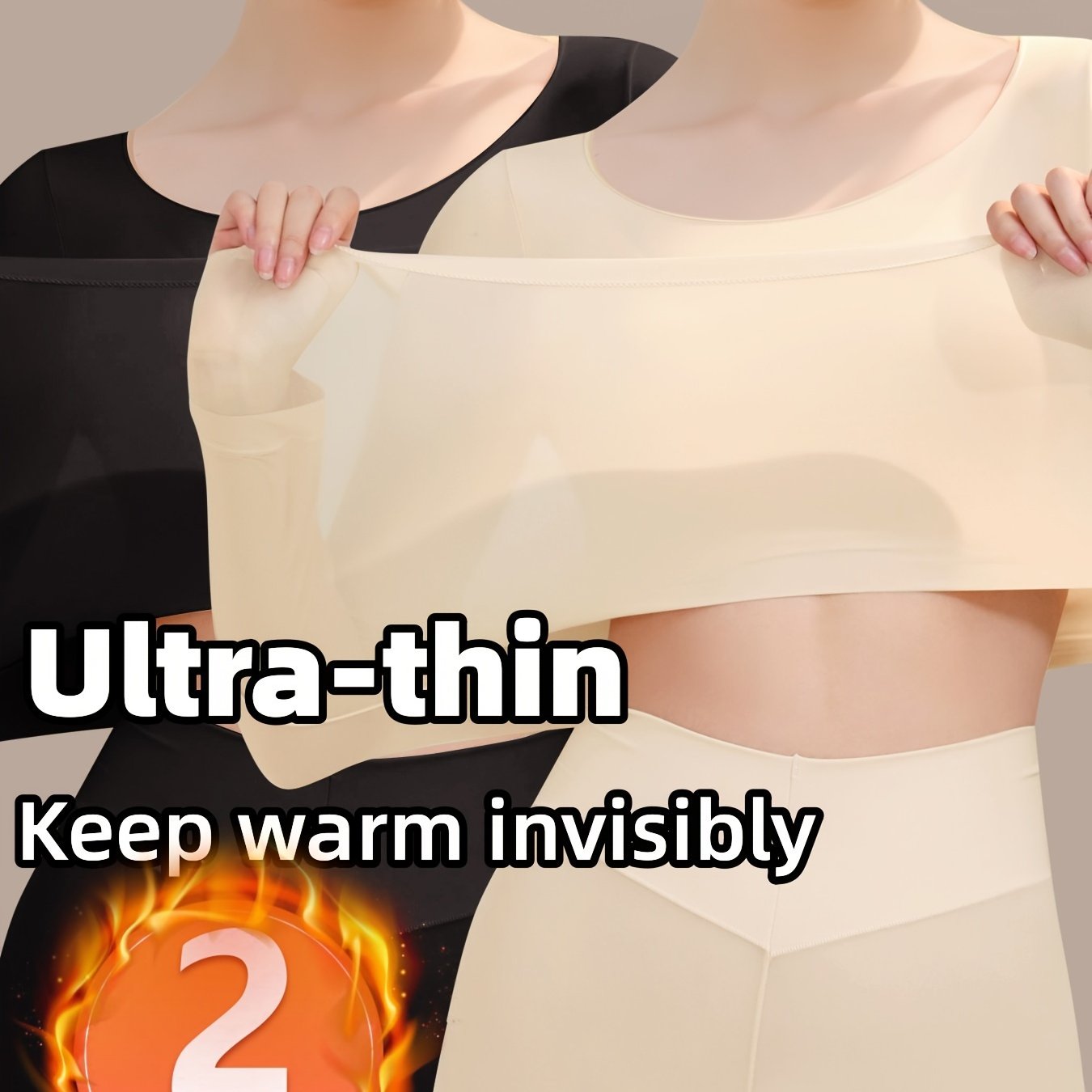 2-Pack Ultra-Thin Thermal Base Layer Tops TJR5M8P