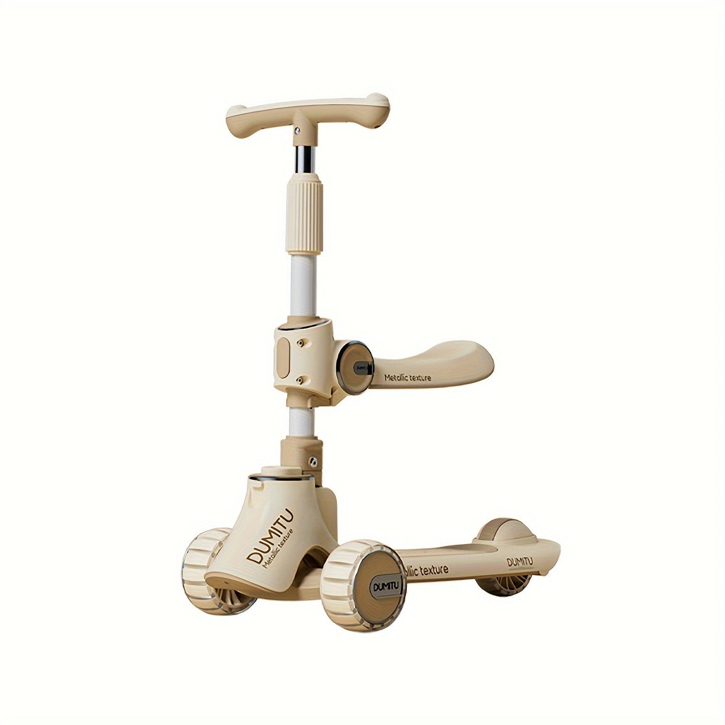 3-in-1 Kids' Scooter with Lights, Foldable & Seat Feature TJR9P6B