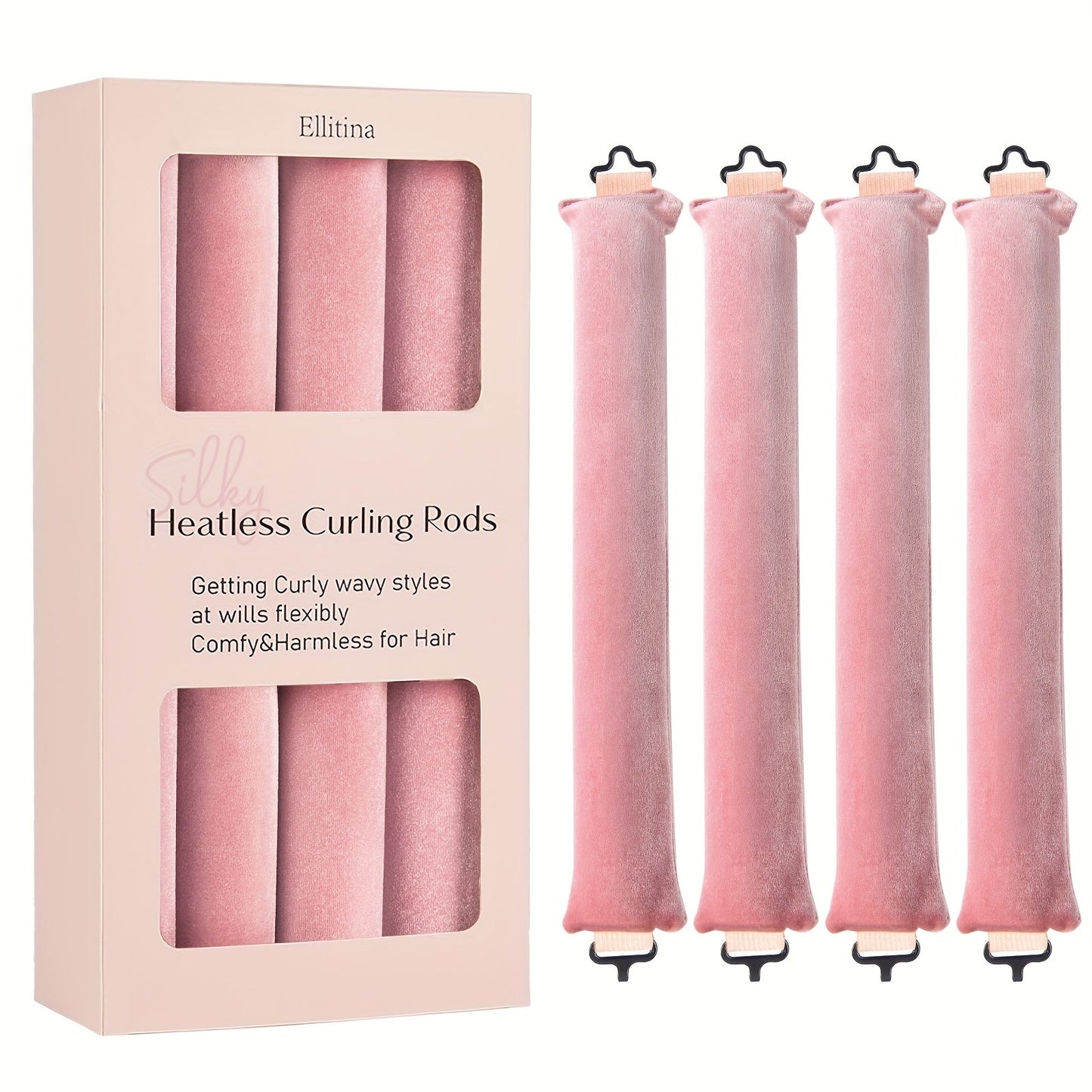 4pcs Ellitina Heatless Hair Curler Set - DCV2