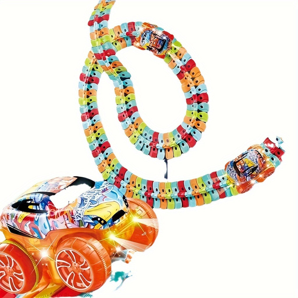 DIY Electric Track Car Set for Kids, Stick-On TJR5P8X