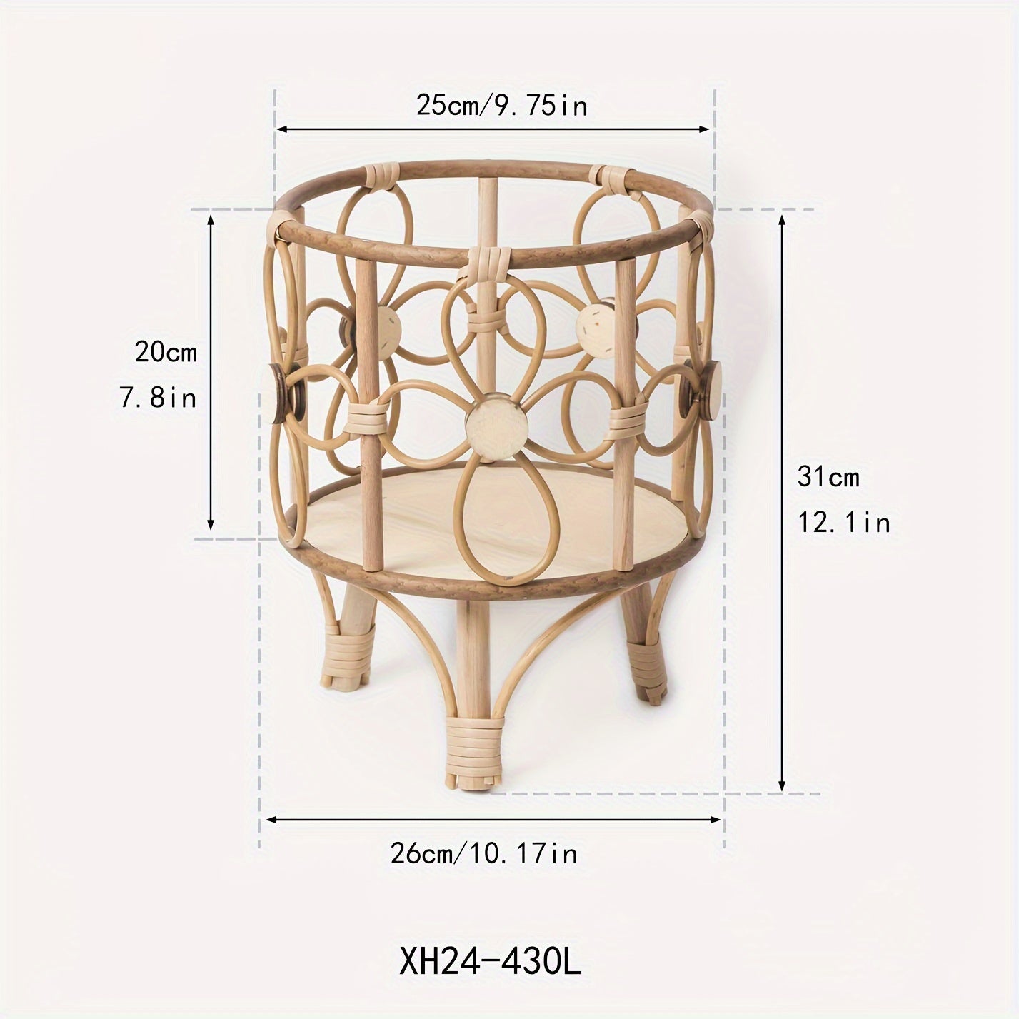 Modern Handcrafted Woven Rattan Planter Stand - EI20