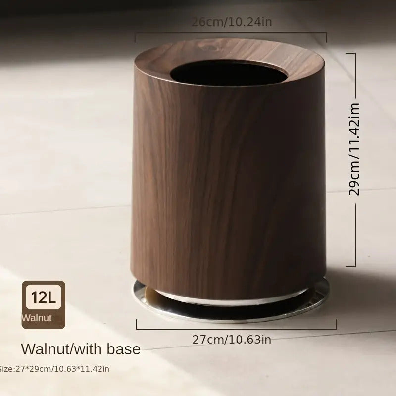 Wood Grain Trash Can, Large Dual-Compartment TJR7L4D