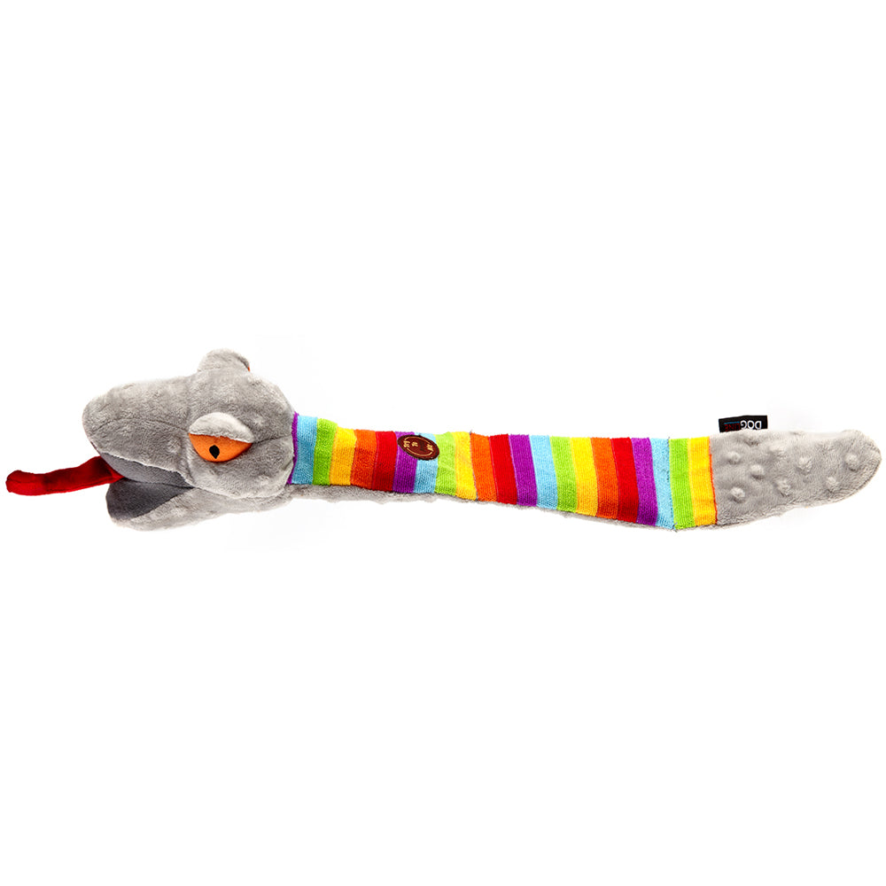 Dogline 17.5" Rainbow Snake with Moving Tongue Animal Toy