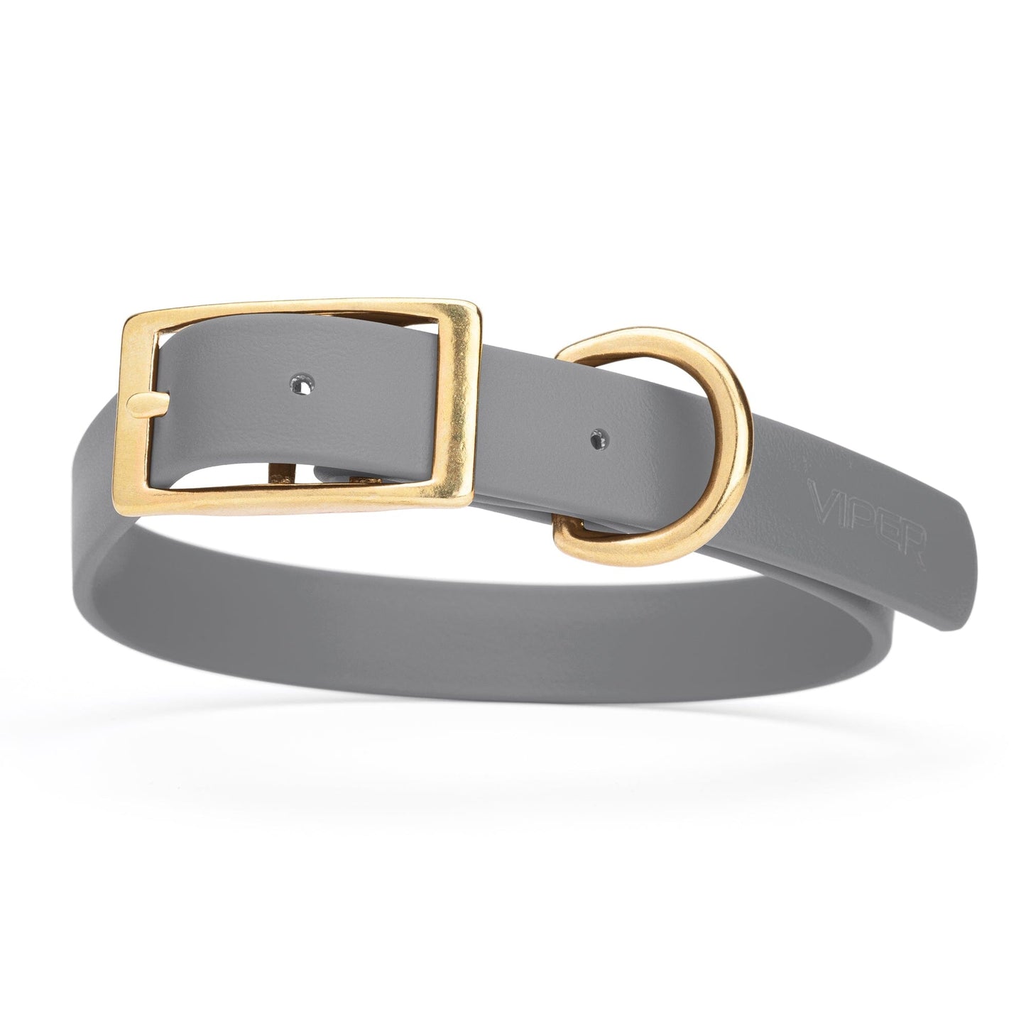 Dogline Viper Biothane Waterproof Dog Collar - Brass Hardware - Size L (18" - 22")
