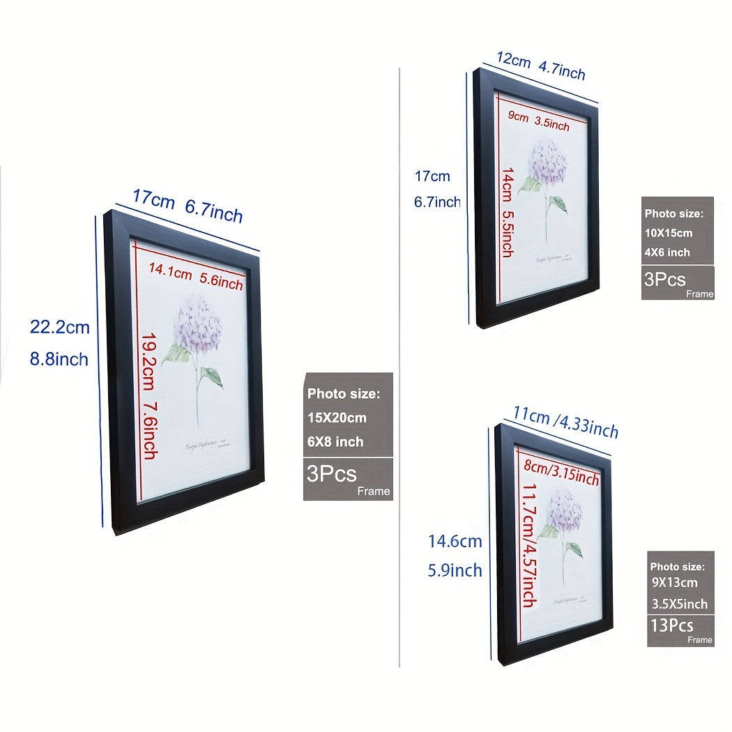 19Piece Wooden Photo Frame Wall Set-P17T