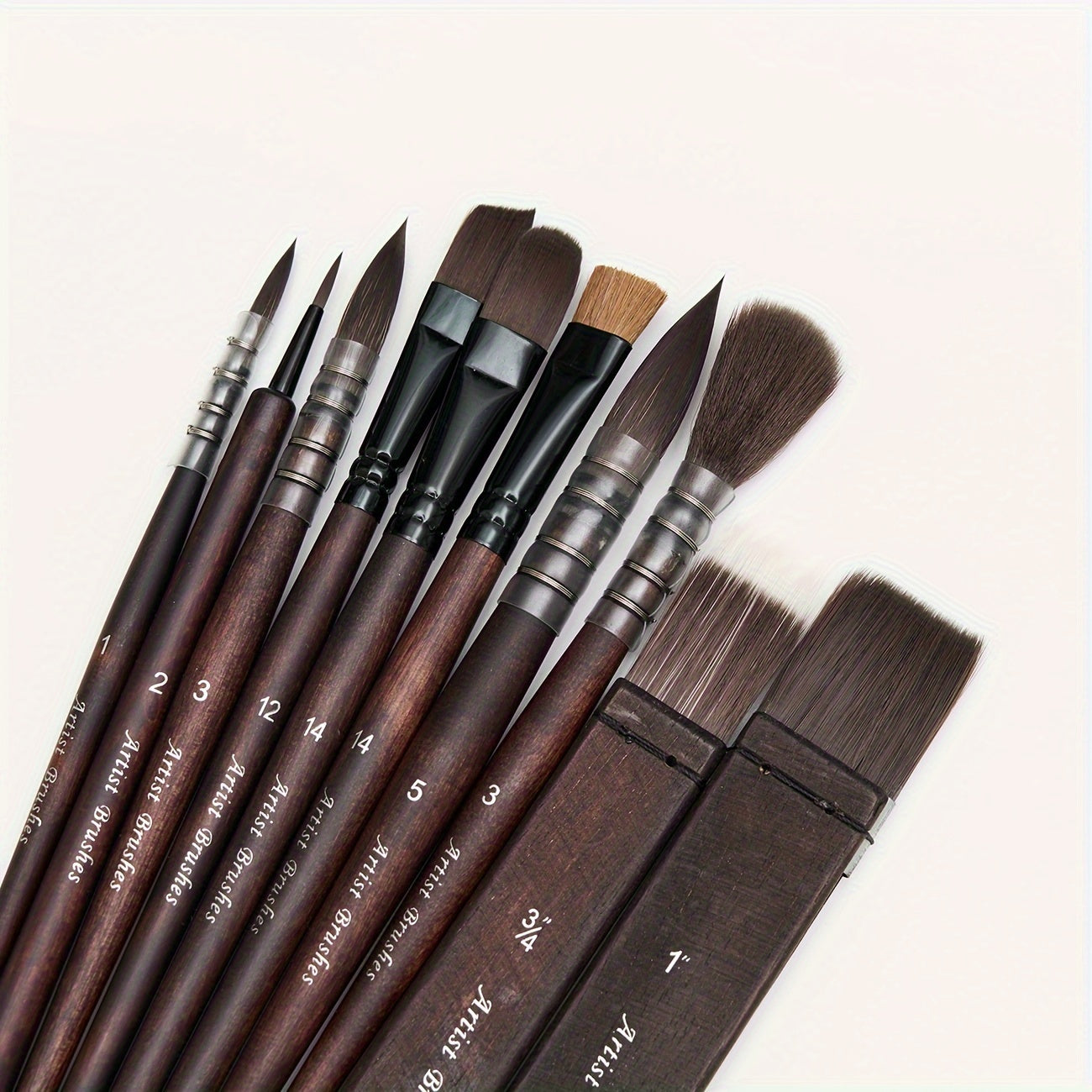 10pcs Professional Synthetic Paint Brush Set for Acrylics - EI2U