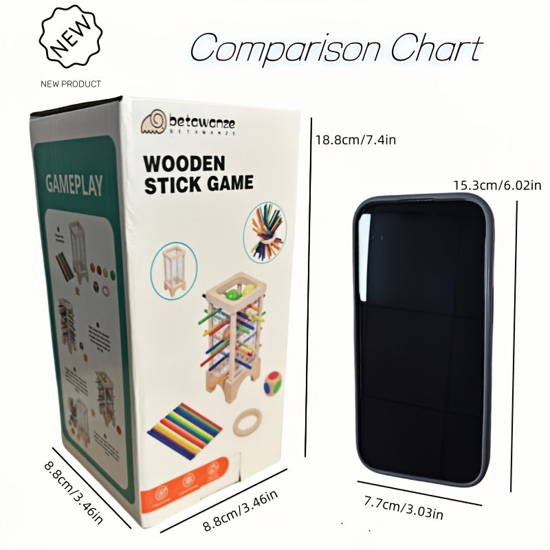 Wooden Stacking Game for Kids, Interactive Puzzle TJR2X9G