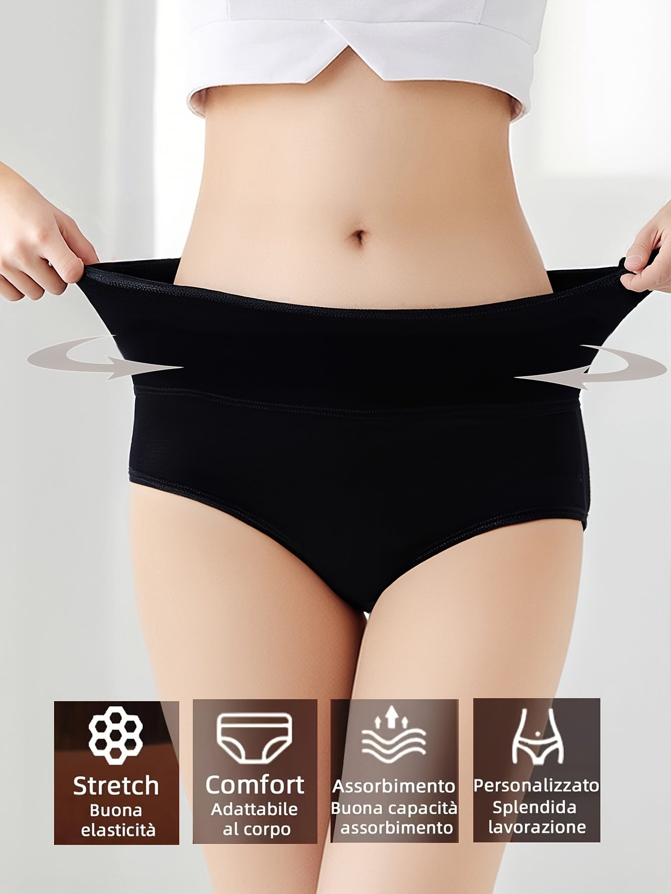 4pcs Women's High Waist Leakproof Period Panties TJR5K9G