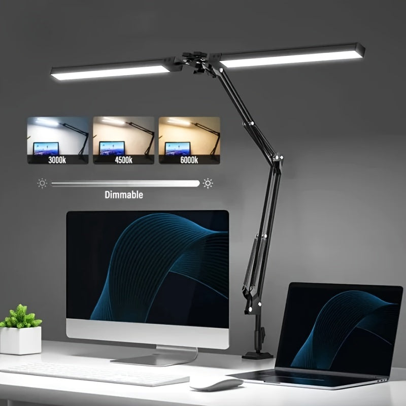 2-in-1 Ultra Wide Double Head LED Desk Lamp - DQB0