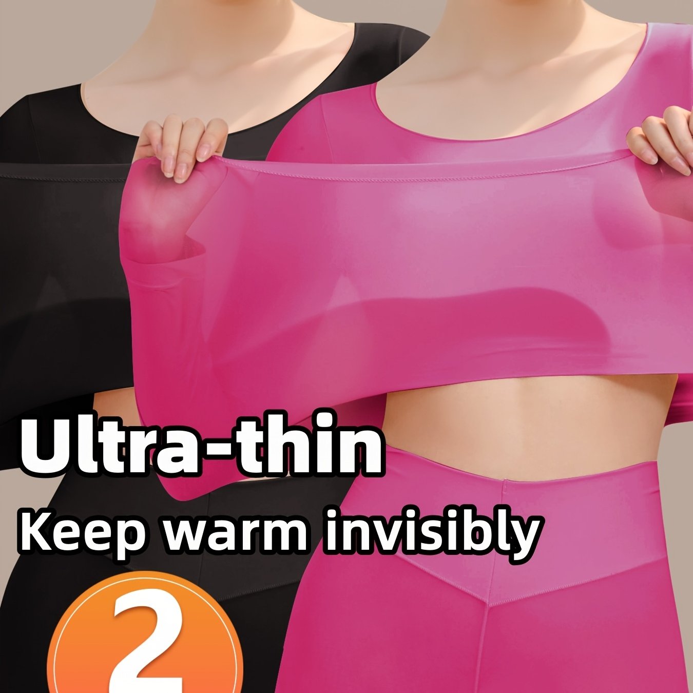 2-Pack Ultra-Thin Thermal Base Layer Tops TJR5M8P