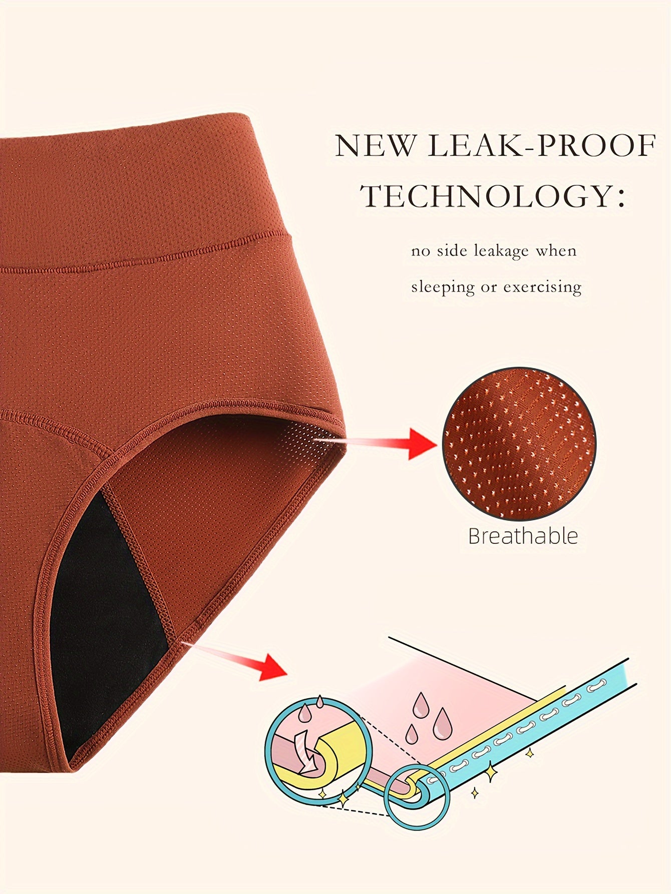 5 Pack Period Underwear, Breathable & Comfortable TJR6R2P