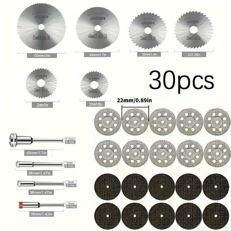 30pcs Mini Rotary Tool Kit, Multi-Surface Cutting TJR9P2M