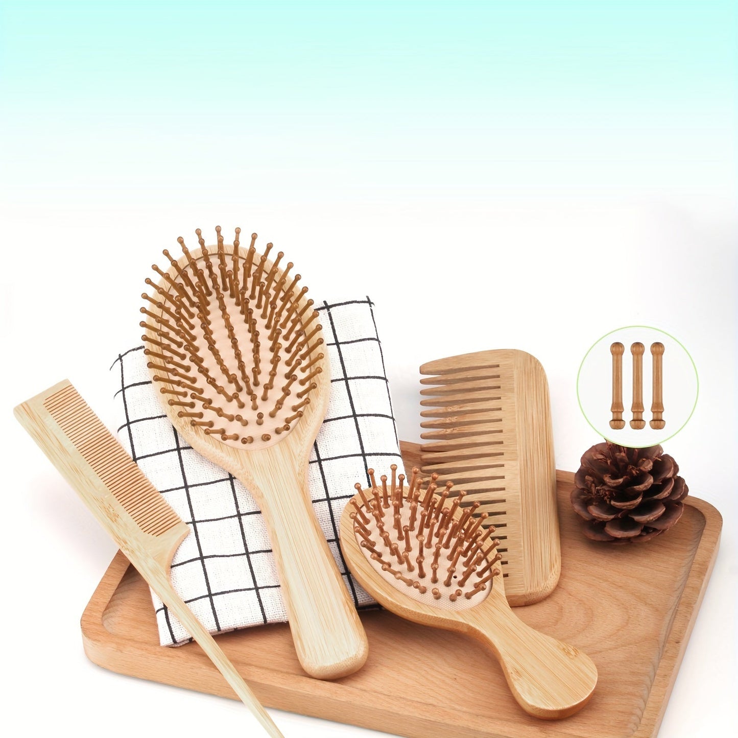 4pcs/Set Bamboo Wooden Hairdressing Comb - TCG8