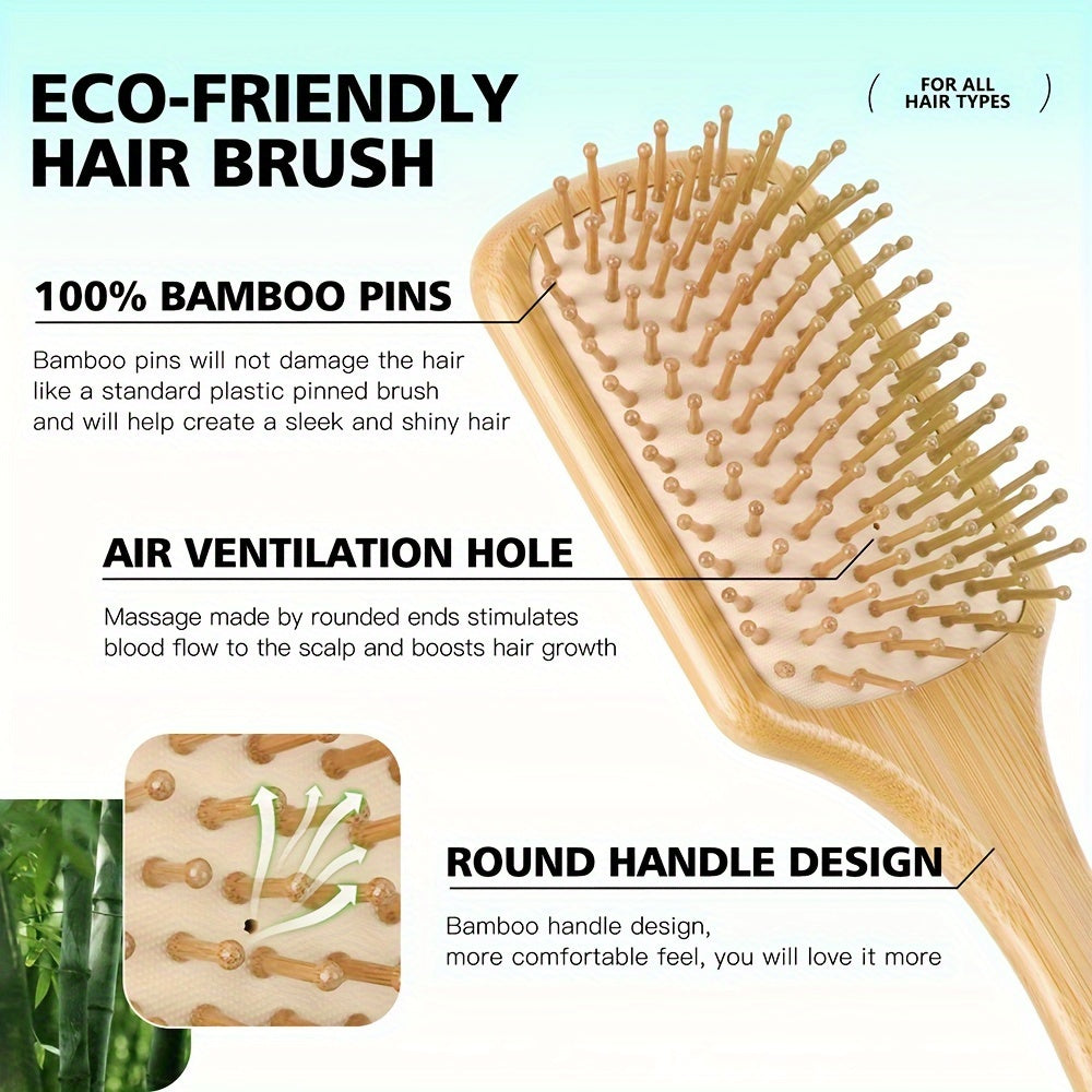 4pcs/Set Bamboo Wooden Hairdressing Comb - TCG8