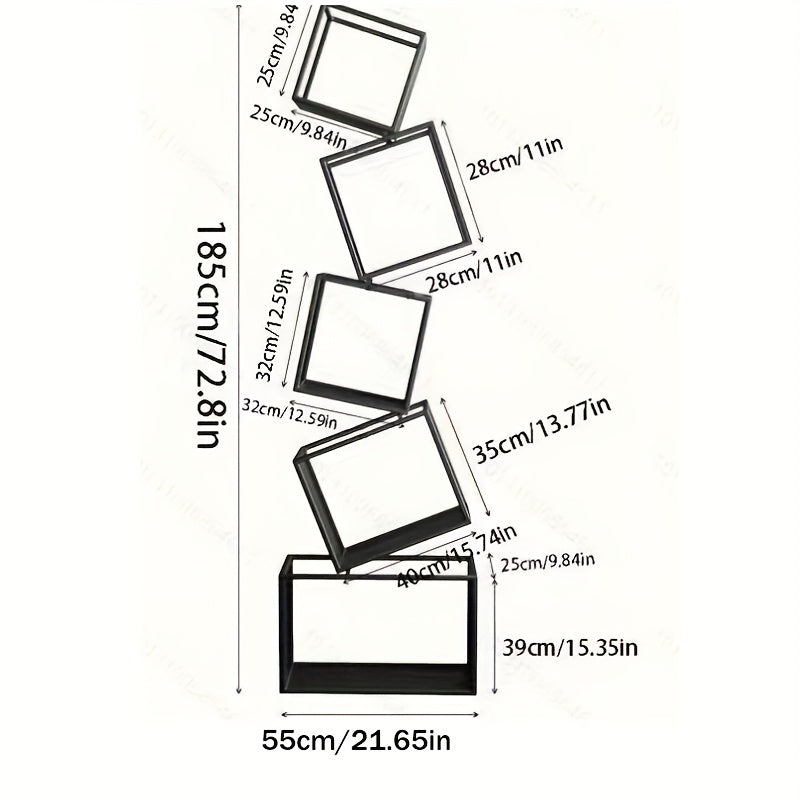 5 Tier Geometric Bookshelf- HMT17BS