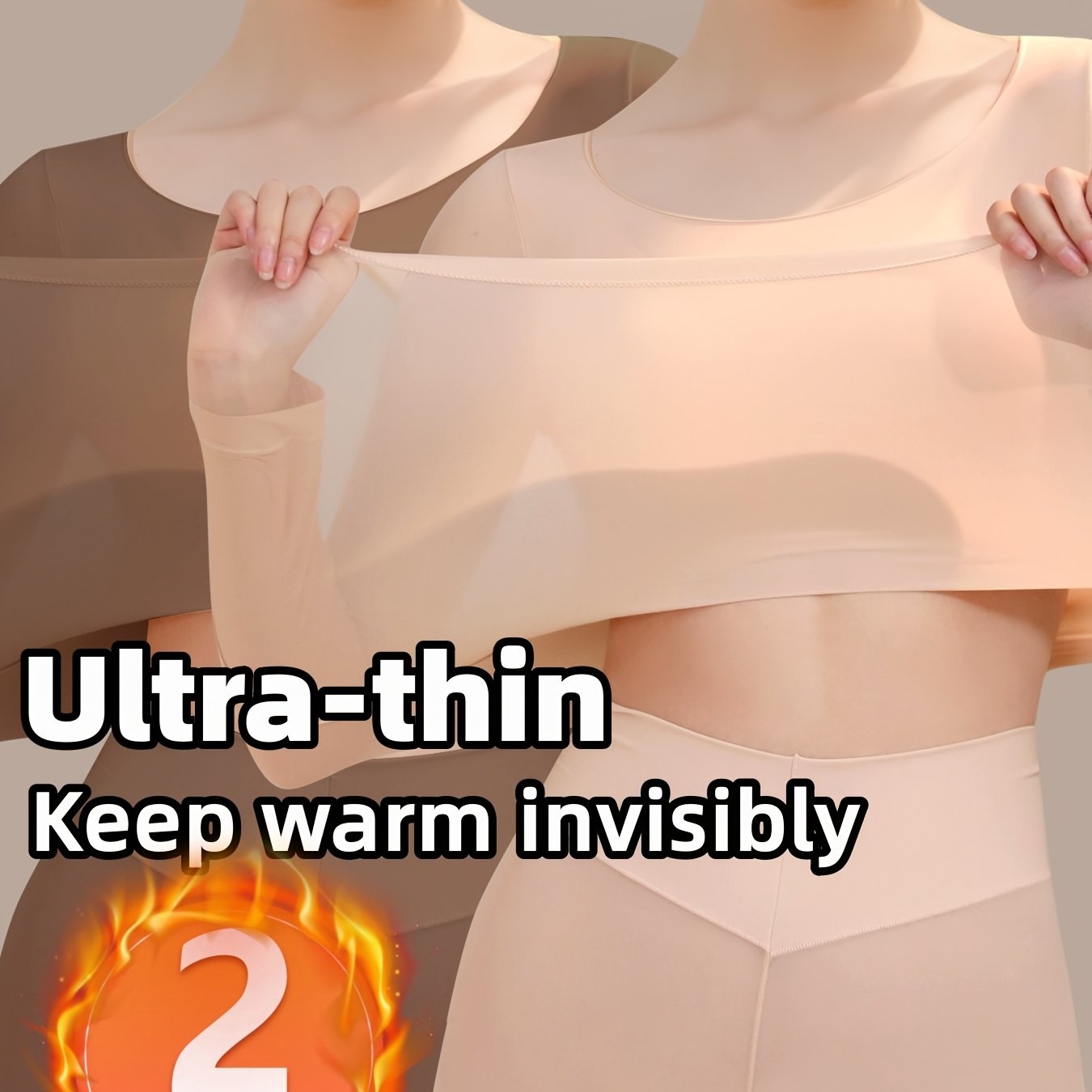 2-Pack Ultra-Thin Thermal Base Layer Tops TJR5M8P
