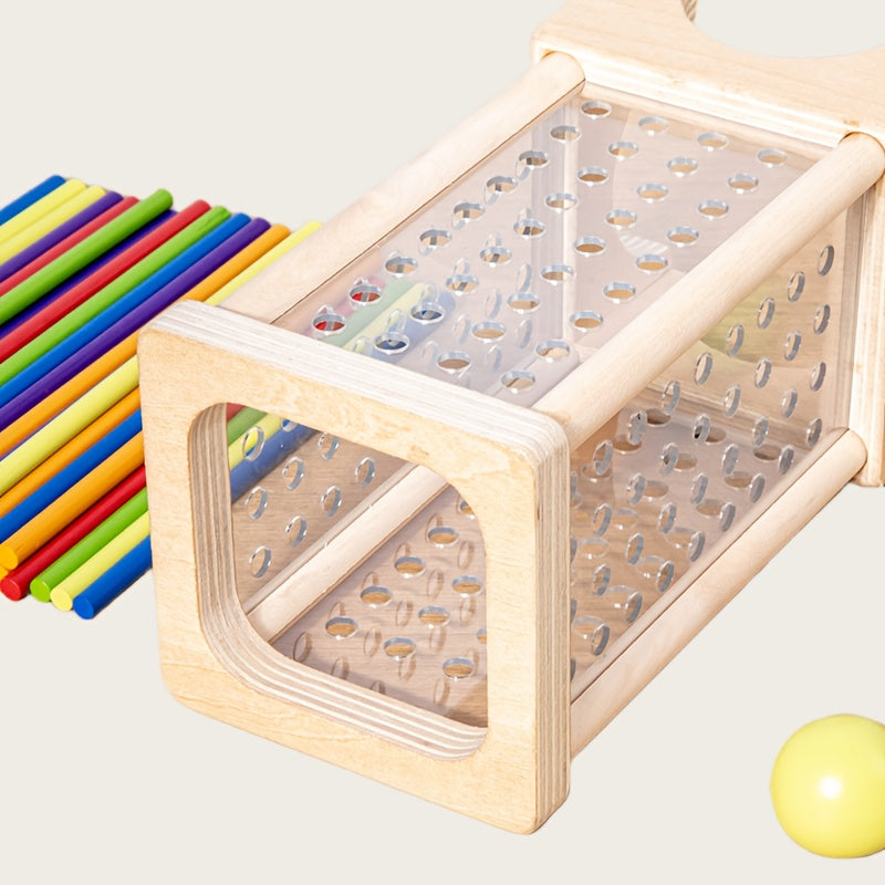 Wooden Stacking Game for Kids, Interactive Puzzle TJR2X9G