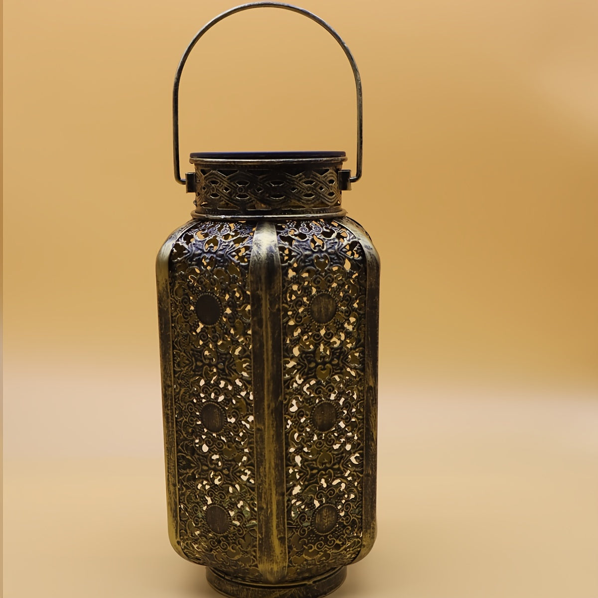 Solar Iron Lantern Versatile Outdoor Decor-CLOG