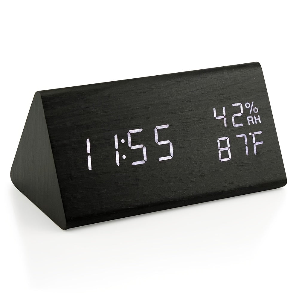 Wooden Triangle Alarm Clock- HMT17TA