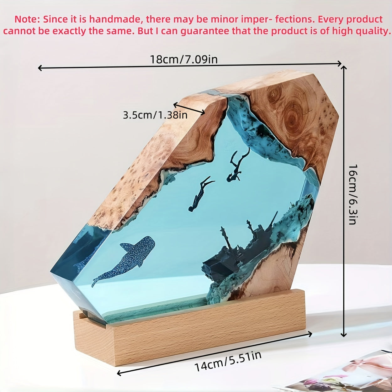 Resin Whale Night Light- HMT24RA