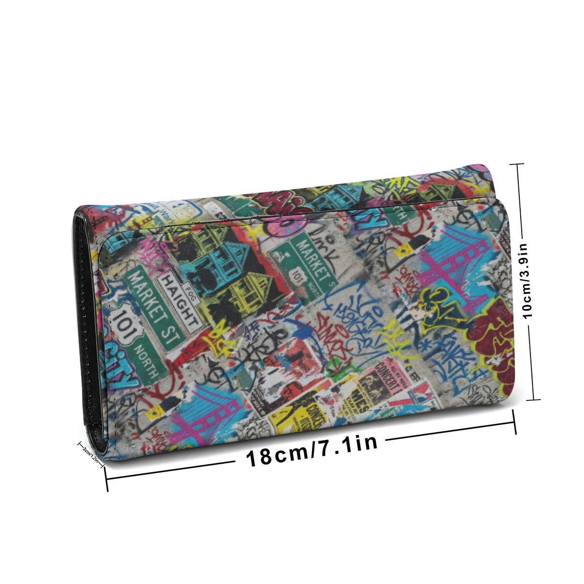 Sticker Bomb Graffiti Foldable Wallet — Street Art Collage Multi-Card Carry for Urban Collectors
