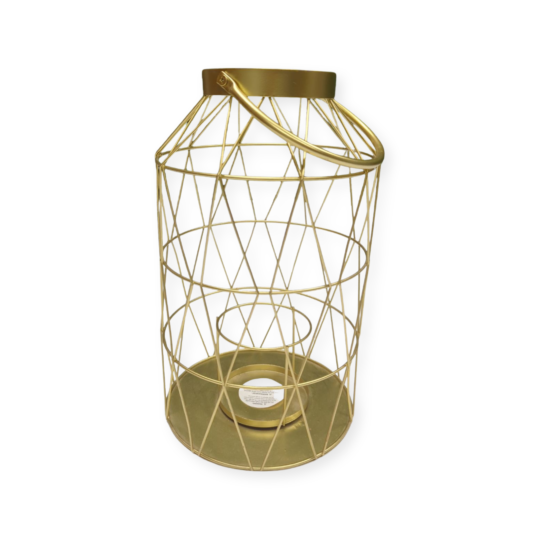 Gold Geo Frame Lantern with Handle
