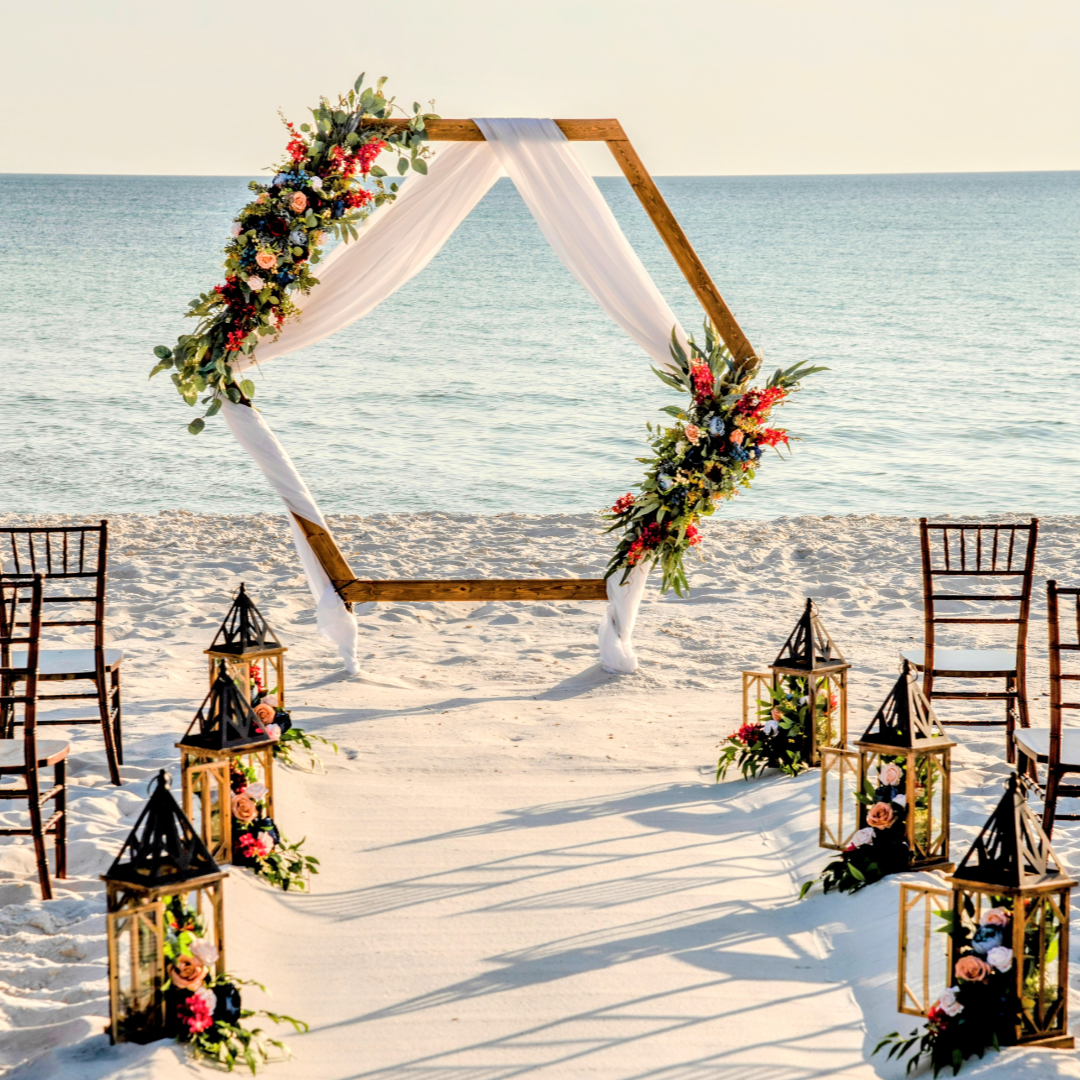 Wooden Hexagon Wedding Arbor