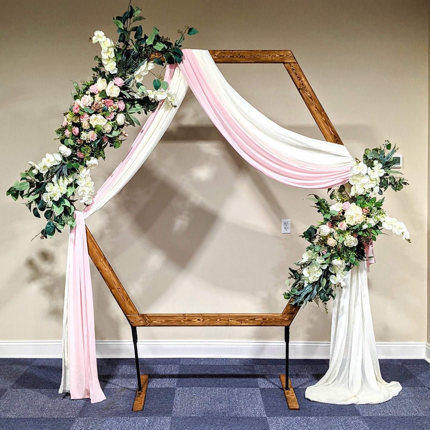 Wooden Hexagon Wedding Arbor