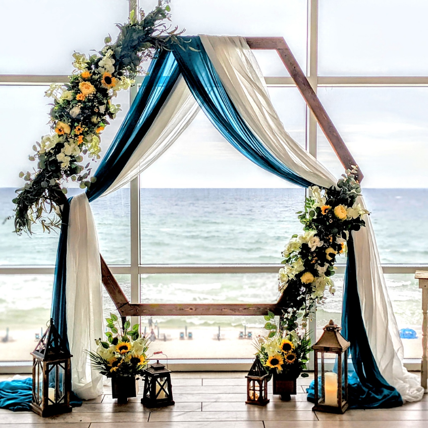Wooden Hexagon Wedding Arbor