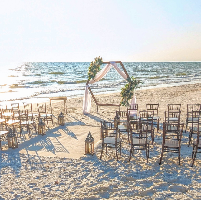 Wooden Hexagon Wedding Arbor