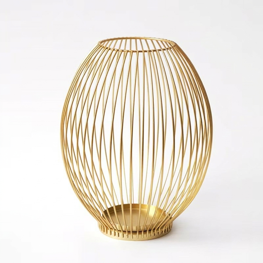 Candle Holder Geometric Wireframe Pillar Candle Stand