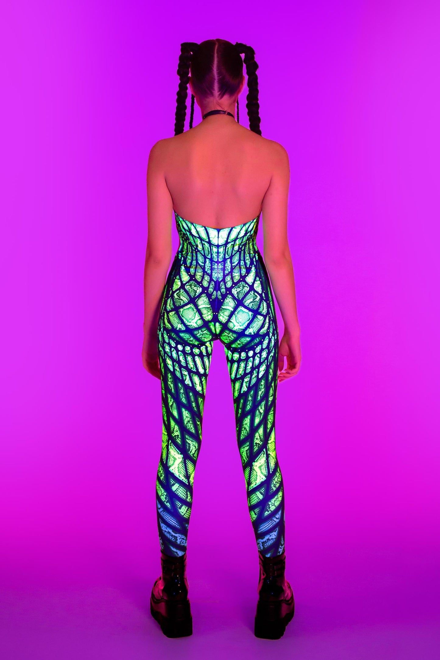 Under My Skin Green Keyhole Halter Catsuit