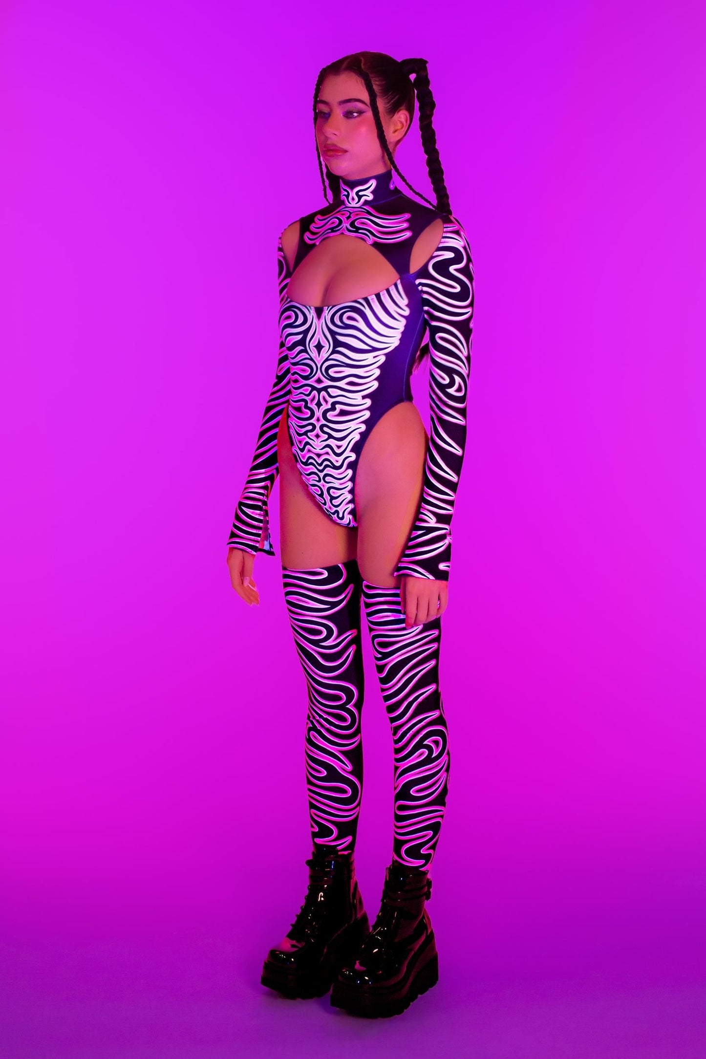Eye Of The Pink Tiger Keyhole Bodysuit