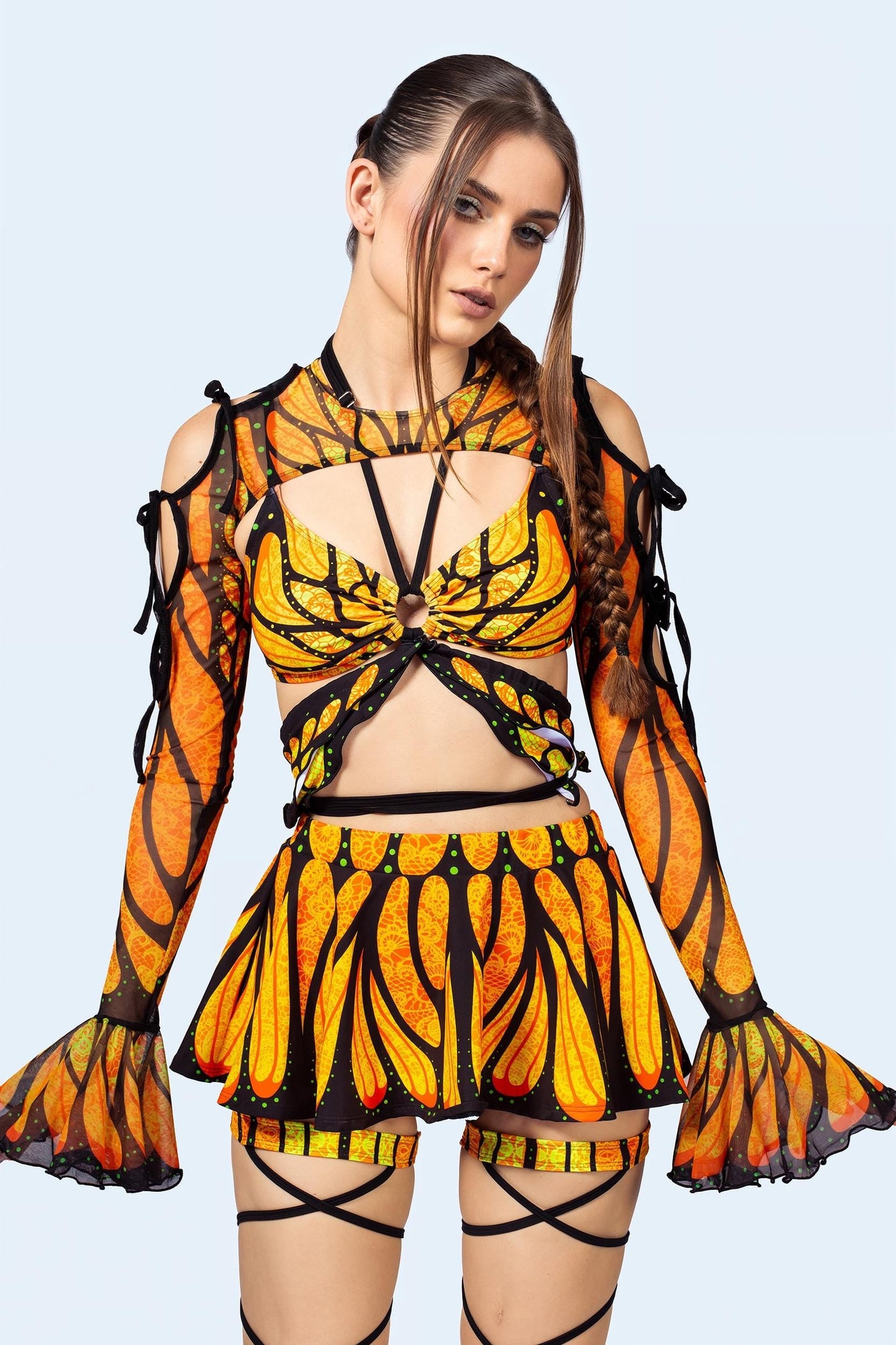 Brilliant Orange Frilly Skirt