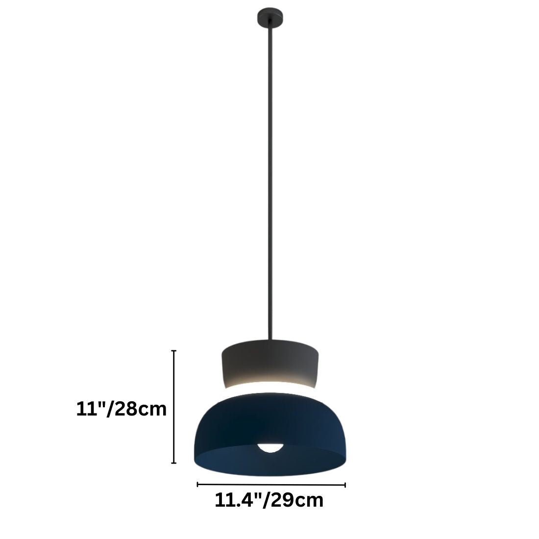 Modern Aluminium Pendant Light With Dome Acrylic Shade