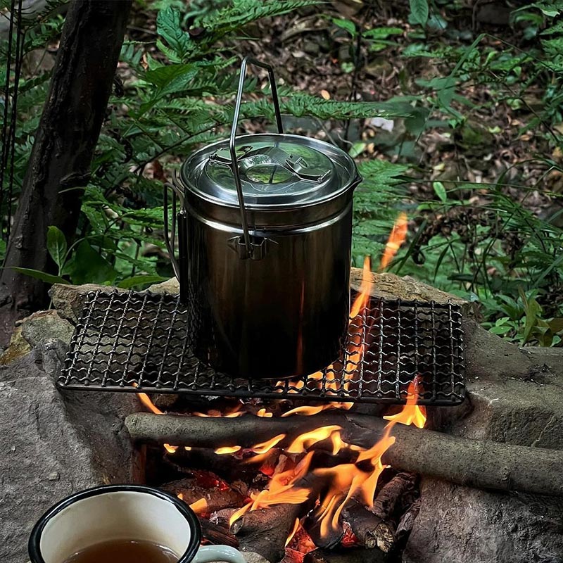 Wood Stove & Stainless Steel Pot Set