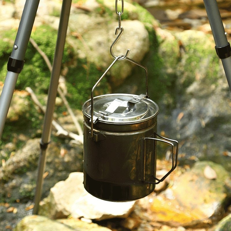 Wood Stove & Stainless Steel Pot Set