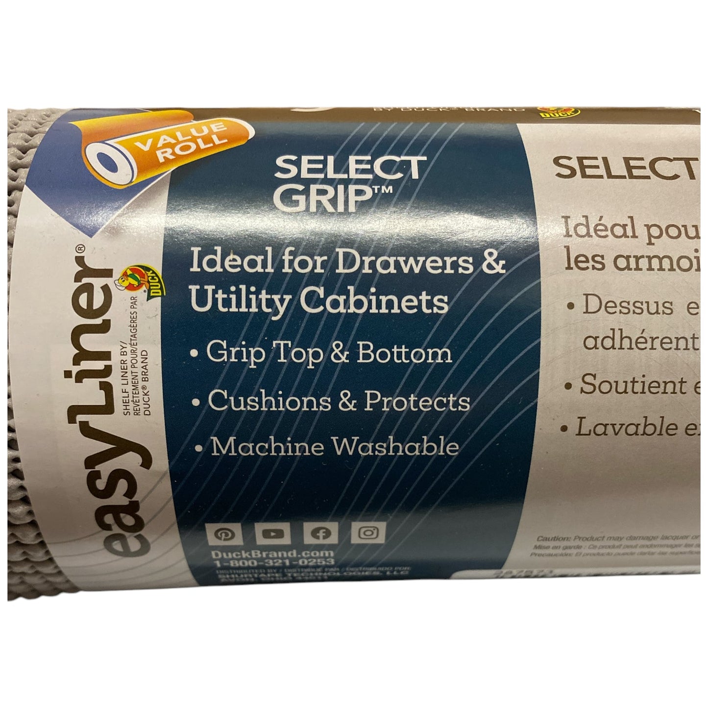 Duck Select Grip EasyLiner Brand Shelf Liner, 20 in. x 18 ft., Grey