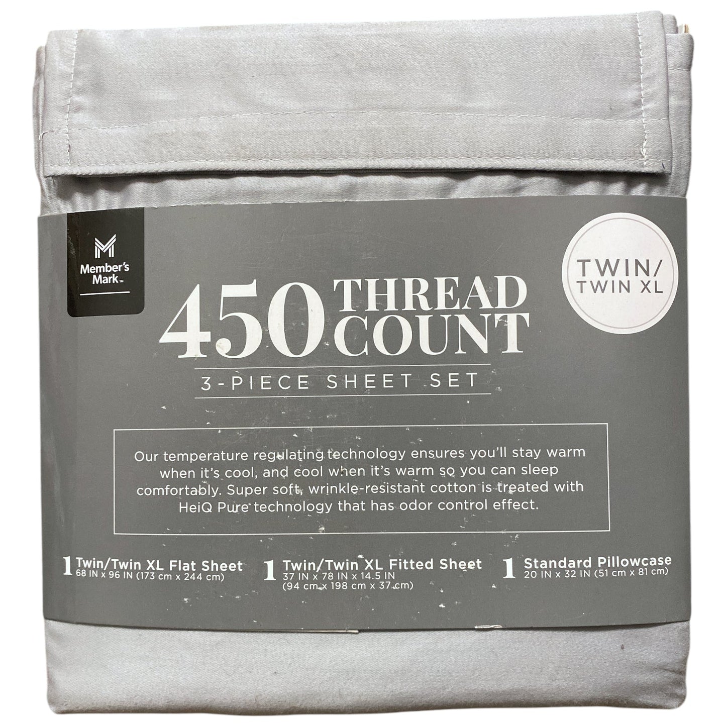 Member's Mark 450 Thread Count Solid Sheet Set, 3-Piece, Twin/Twin XL