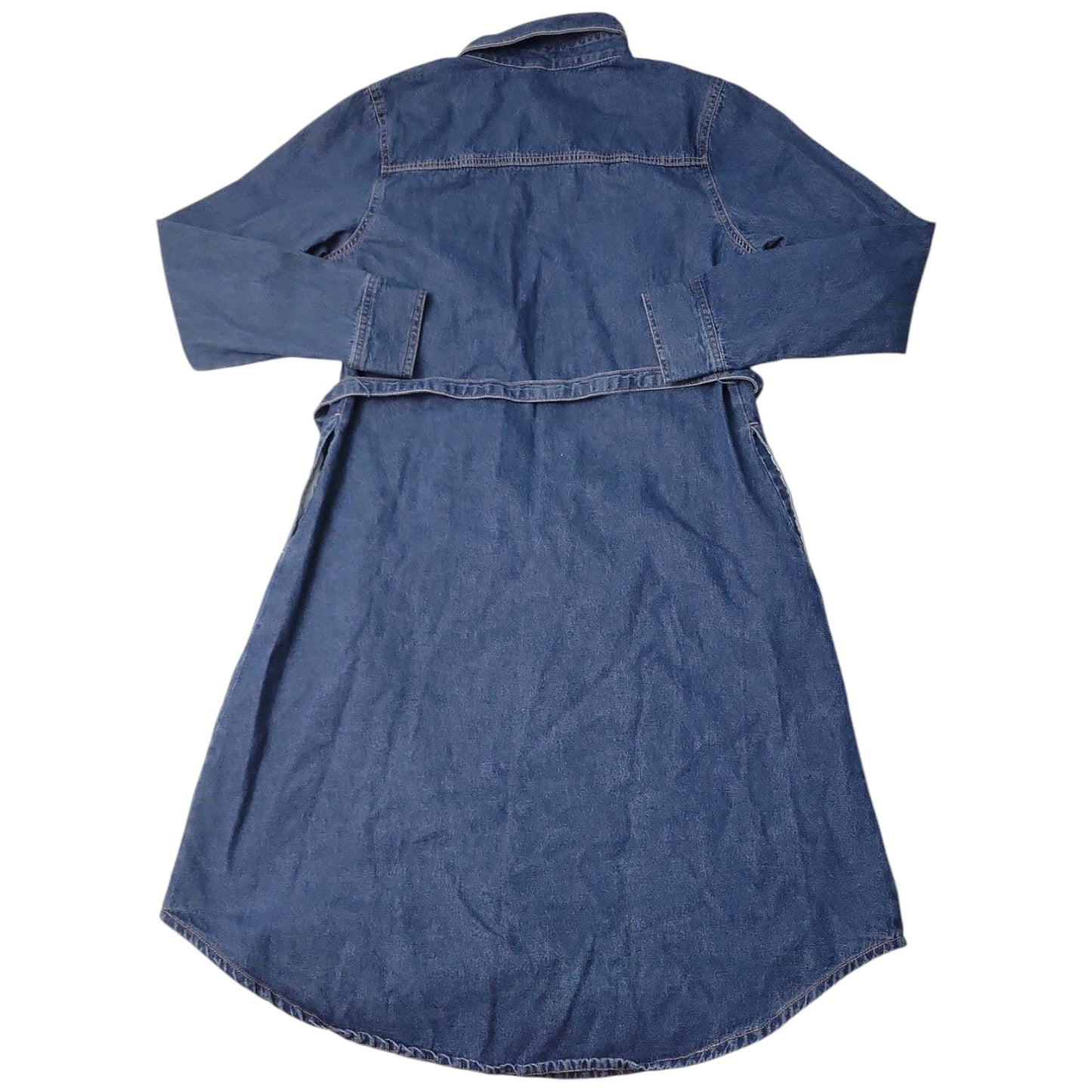 Frye Women's Denim Tie Belt Midi Button Front Dress